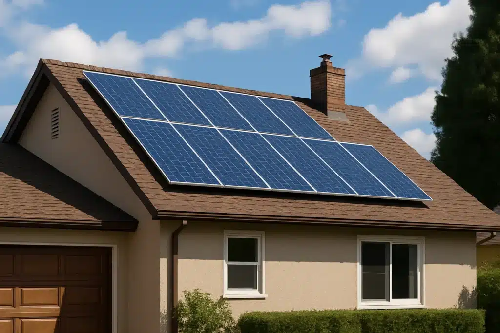 casa con kit de placas solares