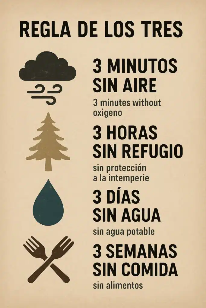 regla de 3 de supervivencia
