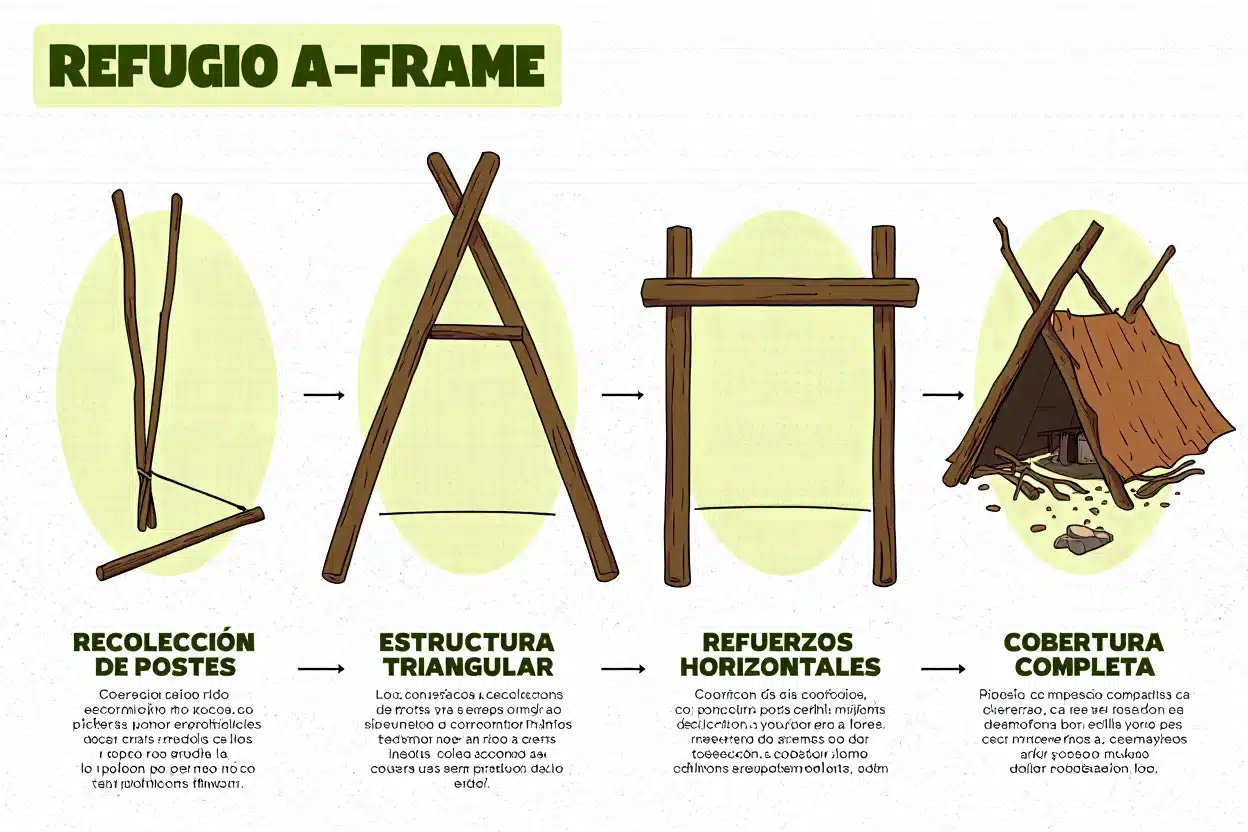 Paso a paso cómo crear un refugio A-Frame