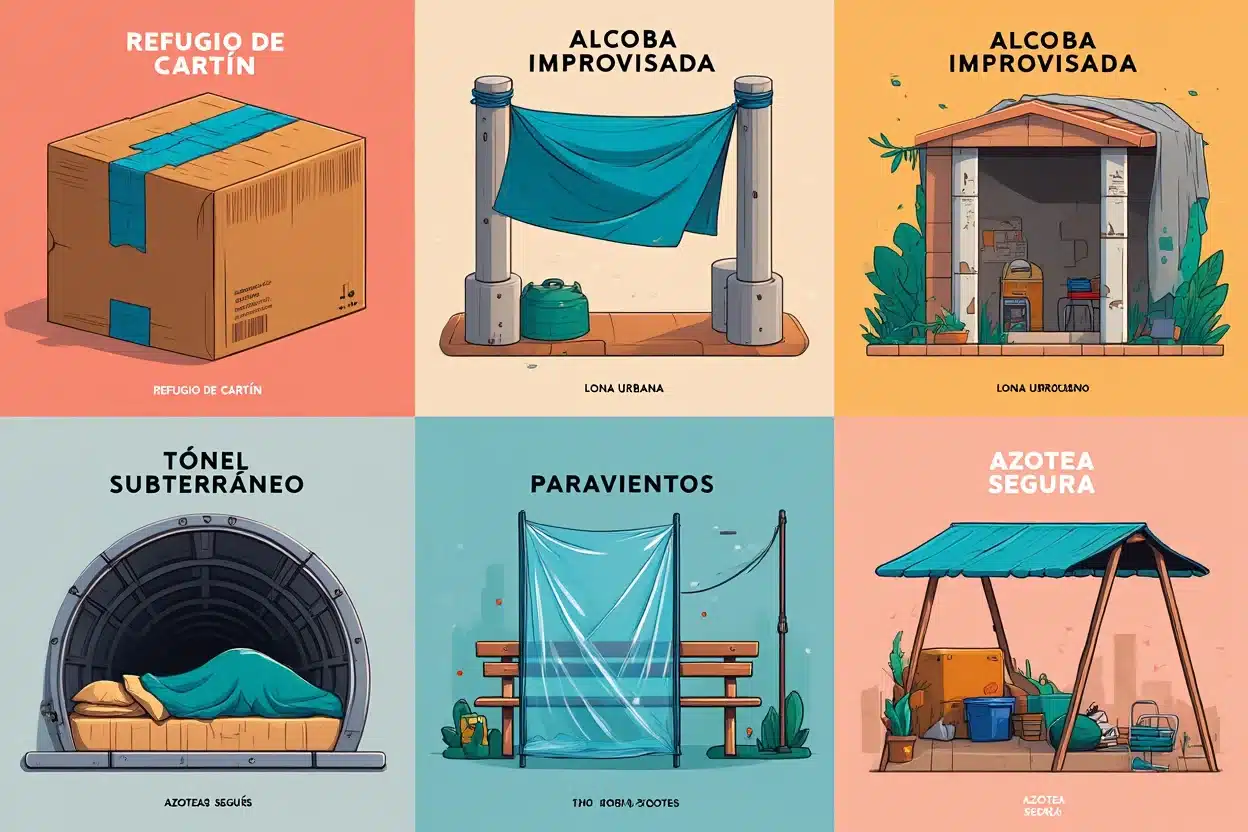 Construir refugios improvisados en entornos urbanos