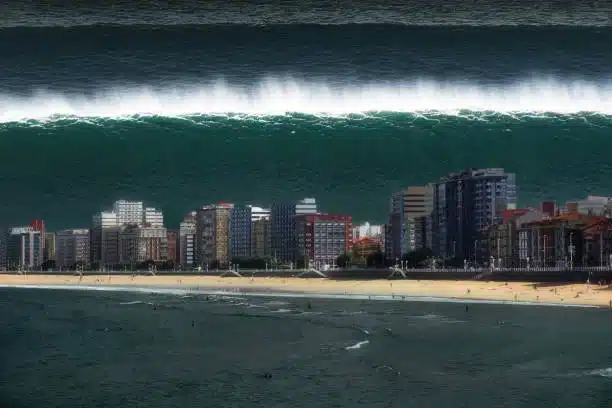 Los tsunamis pueden alcanzar metros de altura y llegar a inundar ciudades costeras