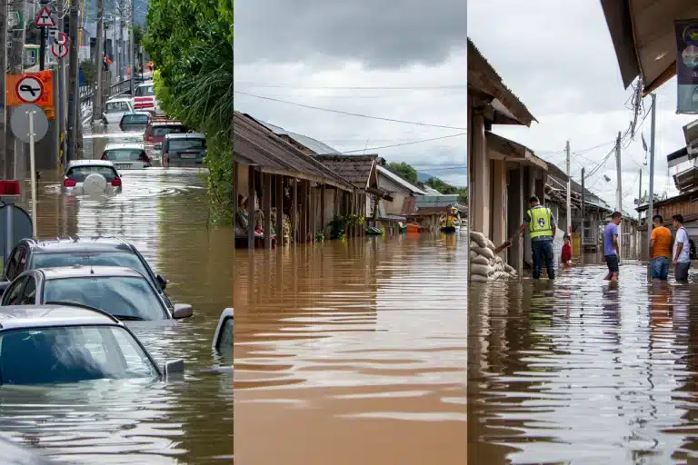 Inundaciones en distintos escenarios y países