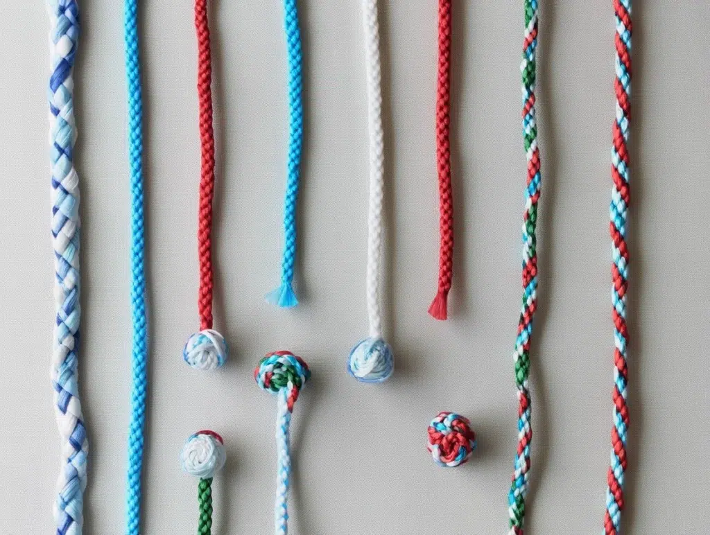 Puedes hacer una cuerda también con materiales reciclados como son los cordones de las zapatillas