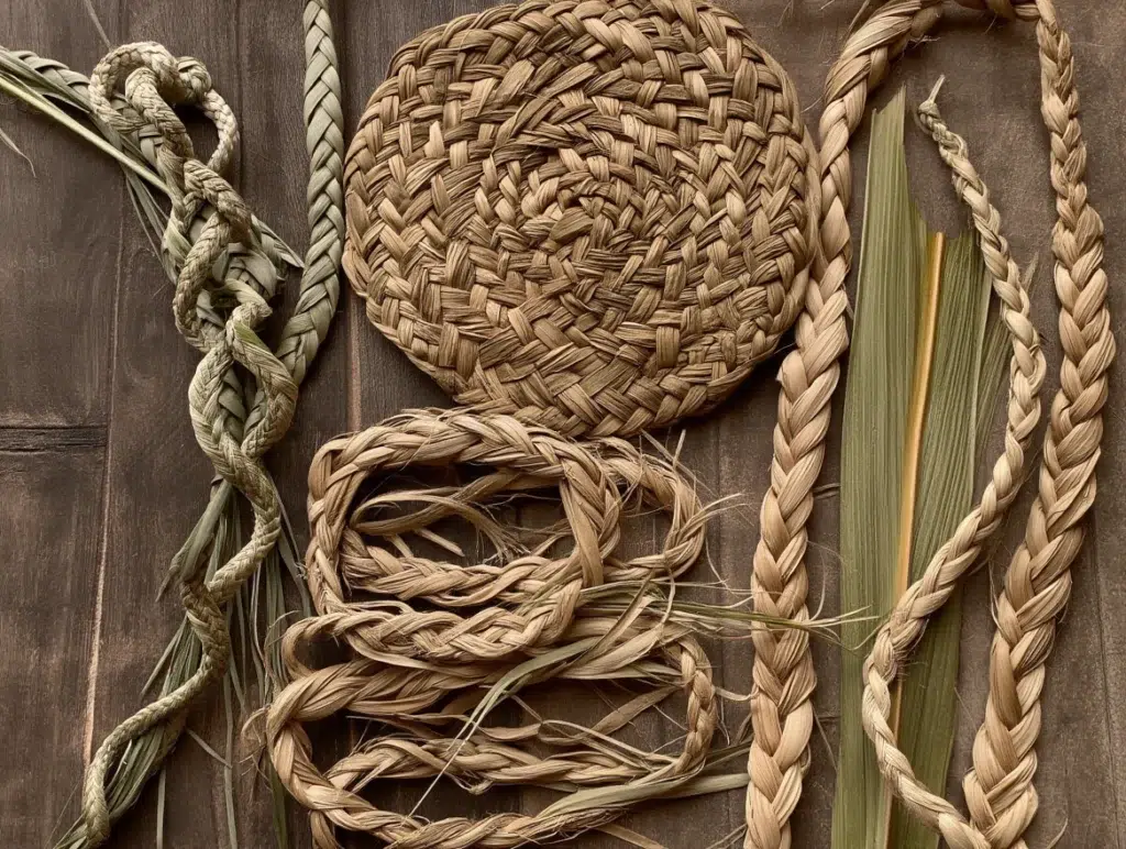 cuerdas DIY: Trenza de tres cabos en varios formatos compuesta por fibras naturales