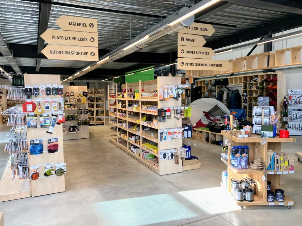 interior de la tienda de productos liofilizados