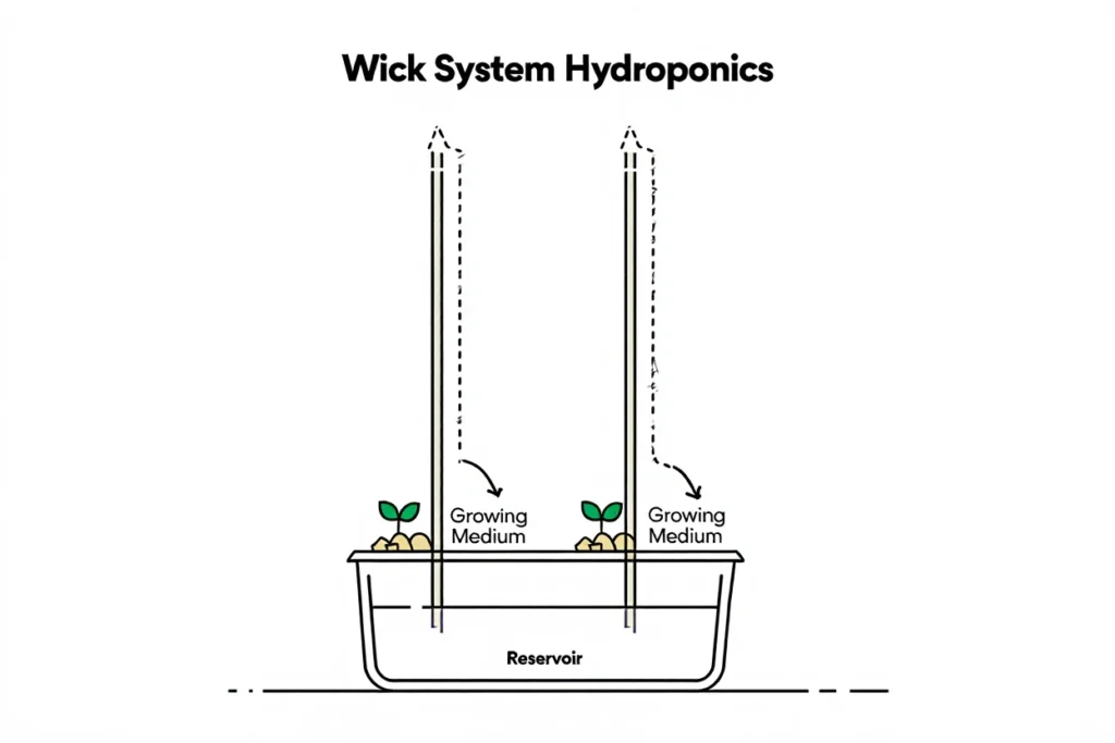 Plantas hidropónicas con sistema Wick