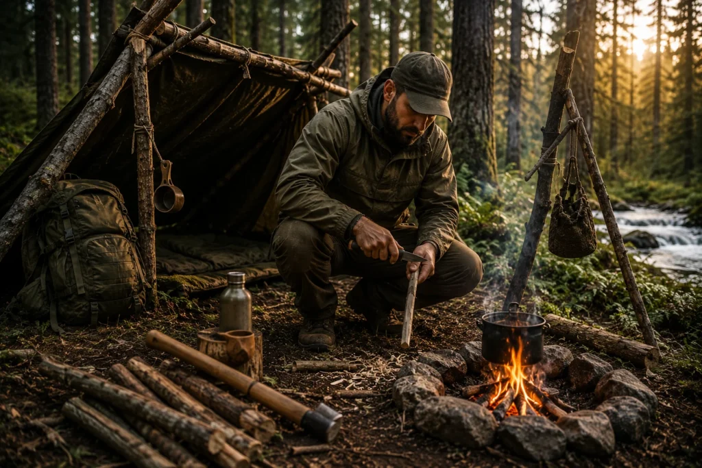 bushcraft como habilidad y deporte que te ayuda a mejorar en supervivencia 100%