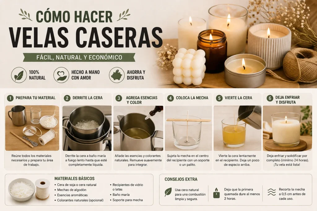 infografía sobre cómo fabricar velas