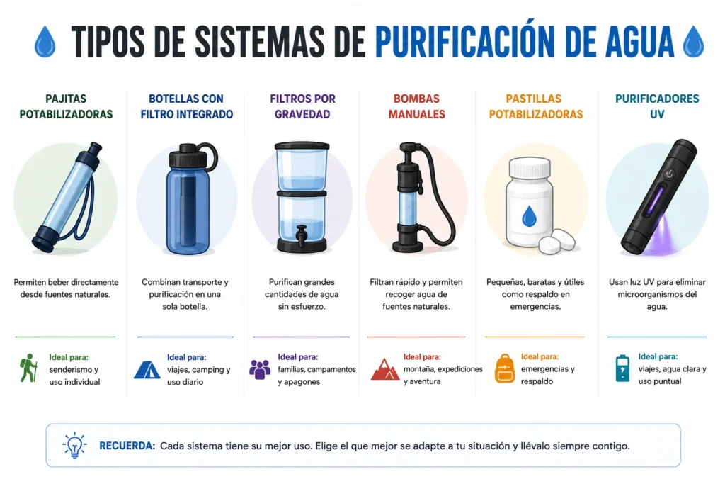 Tipos de sistemas de purificación de agua 