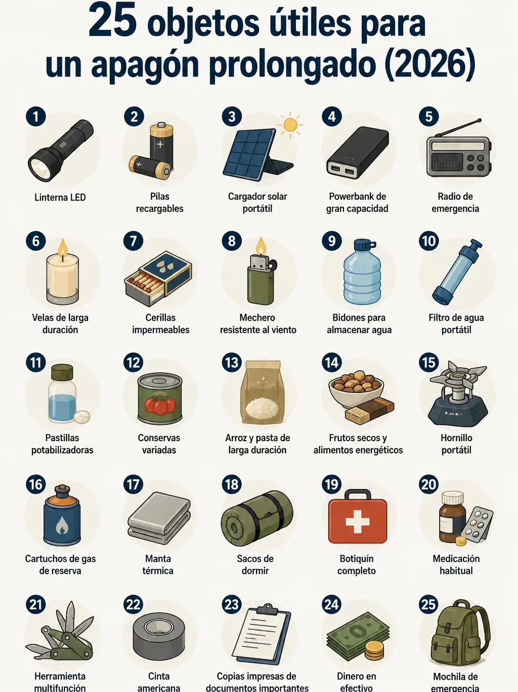 Los 25 objetos útiles para un apagón prolongado que deberías tener en casa