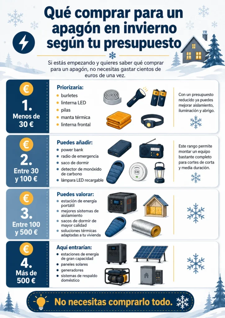 Qué comprar para un apagón en invierno según tu presupuesto