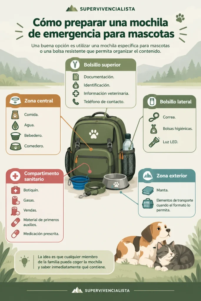 Cómo preparar una mochila de emergencia para mascotas. Kit de supervivencia para mascotas