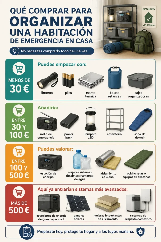 Qué comprar para organizar una habitación de emergencia en casa